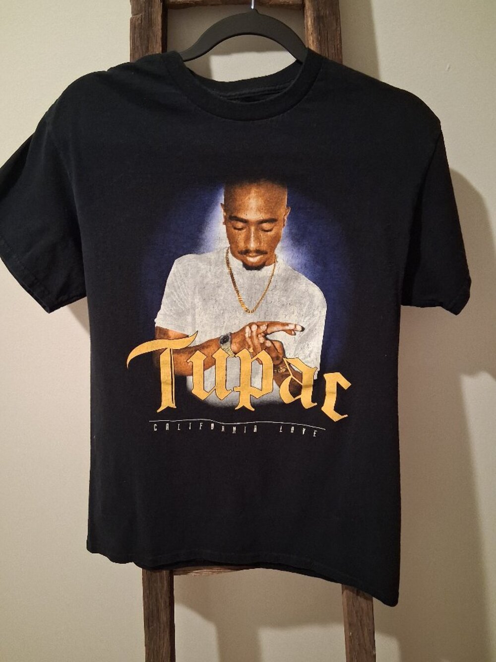 2Pac T-Shirt Mens Size Medium Black California Love Graphic Rap Tee Hip Hop